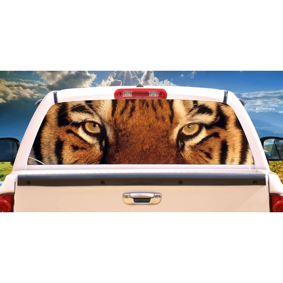 TIGER Rear Window Graphic truck tint decal view thru vinyl