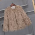 thumbnail image 2 of Mercatoo Girls 𝐅aux 𝗙𝘂𝗿 Coat Long Sleeve Furry Cardigan Thick Warm Shaggy Jacket Winter Snowday Coat Kids 𝗙𝘂𝗿 Cardigan Outerwear, 2 of 4