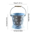 thumbnail image 2 of Aged Metal Flower Bucket for Garden and Home Decor with Carry Handle, Rustic Iron Planter Pot for Porch, Patio, and Indoor Use(Blue), 2 of 5