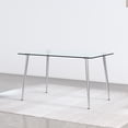 thumbnail image 3 of GFVBULM and chair set. 1  with 4  PU chairs.Rectangular dining  with  imitation marble tabletop and silver metal legs.Paired with 4 chairs with silver legs.DT-1544 C-008, 3 of 18