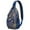 Blue Christmas Candy, variant on Sling Backpack,Blue Christmas Snowflake and Star Pattern Sling Bag with Water Bottle Holder,Waterproof Sling Bag for Men/Women with Headphone Jack for Hiking,Travel