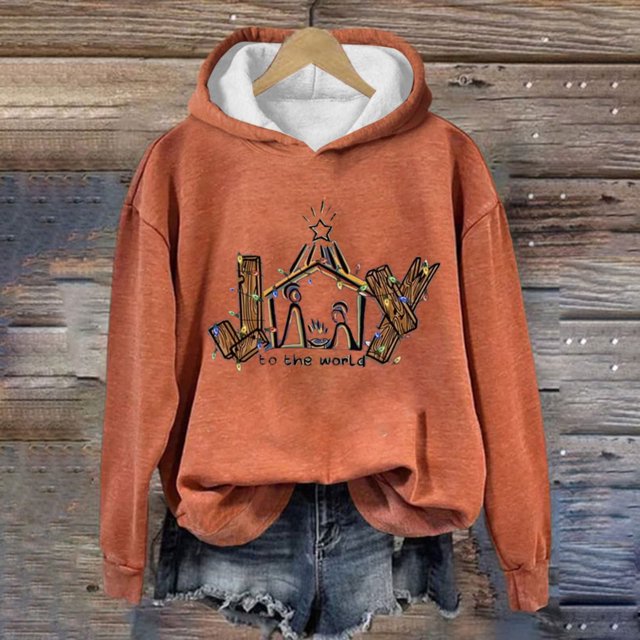 Jusqu'à 50 % de Réduction! Aqestyerly Hauts de Noël pour Femmes Liquidation Femmes Imprimé de Noël Col Rond Manches Longues Pull Ample