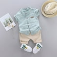thumbnail image 2 of Uccdo Toddler Baby Boys Summer Casual Outfits Short Sleeve Printed Shirt Tops+Shorts Set 3M-4T, 2 of 5