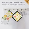 thumbnail image 4 of Yayeee Oven Mitts and Pot Holder Set of 2 Heat Resistant Kitchen Gloves Baking Hot Pad, Candy Lemon, 4 of 5
