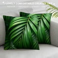 thumbnail image 3 of Acheng Short Plush Pillowcase 1 Piece - Palm Leaves with Lush Branches and Leaves, Tropical Jungle Palm Leaves with Charming Colors White, 3 of 5