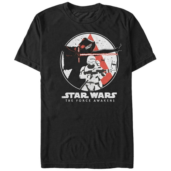 Men's Star Wars The Force Awakens Kylo Ren Flametrooper Lightsaber  Graphic Tee Black Medium