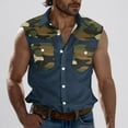 thumbnail image 2 of Taqqpue Camouflage Tank Tops for Men Cotton Sleeveless Button Down Shirts Vests Loose Fit Quick Dry Workout Beach Tee Tops with Pockets, 2 of 5