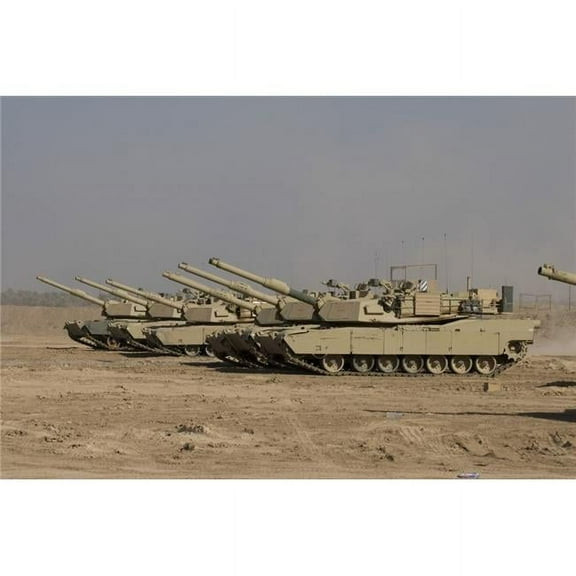 M1 Abrams tanks at Camp Warhorse Poster Print