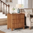 thumbnail image 5 of Tribesigns Farmhouse Night stand with 3 Drawers, Industrial Bed side Table with Elegant Patterns, NightStand End Table for Bedroom, Living Room, Brown, 5 of 5