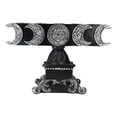 thumbnail image 5 of Wicca Triple Moon Pentagram On Scroll Pedestal Base Penta Taper Candles Holder, 5 of 9
