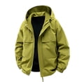 thumbnail image 2 of Men's Lightweight Jackets Waterproof Hooded Casual Windbreaker Jacket With Multiple Zippers Large Cargo Pockets Fall Winter Athletic Outerwear, 2 of 8