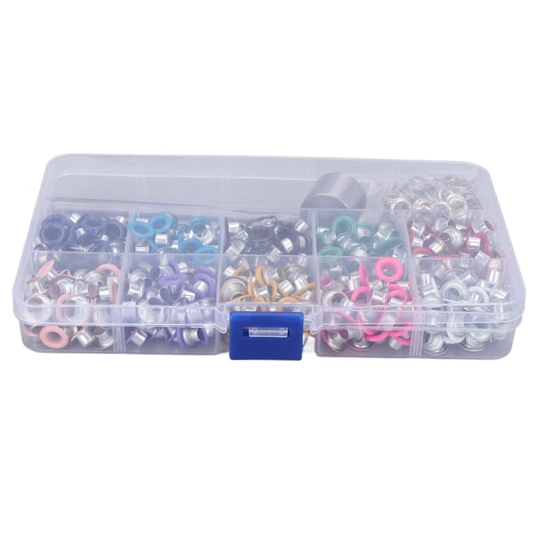 Kit de herramientas para ojales de 10 colores, material de plástico de hierro, estructura resistente, juego de ojales con revestimiento de colores para modificación de ropa, 5 mm