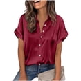 thumbnail image 3 of Avtoify Women's Short Sleeve V-Neck Pullover Sweater Top, 3 of 10