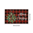 thumbnail image 3 of geerera Merry Christmas Rug, Red and Black Buffalo Plaid Rug, Non-Slip Washable Small Christmas Door Mat for Living Room Bathroom Kitchen Floor, Xmas Decor, 16"x24", 3 of 6