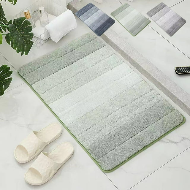Vaidha 24X16in Microfiber Bath Mat Non-Slip Super Absorbent Machine Washable Super Soft Thick Floor Floor Rug