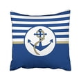 thumbnail image 1 of RYLABLUE Square Throw Pillow Covers Retro Fashion Navy Blue Anchor With Ship Rope Simple Pattern Pillowcases Polyester 18 X 18 Inch With Hidden Zipper Home Sofa Cushion Decorative Pillowcase, 1 of 1