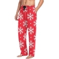 thumbnail image 5 of Red Christmas Snowflake Ghost Pajama Pants Men's Lounge Pants Light with Drawstring and Pockets, 5 of 7