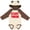 Natural & Brown w Ears, variant on Inktastic Heart Throb (red) Boys or Girls Long Sleeve Baby Bodysuit