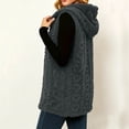 thumbnail image 6 of cocolona Textured Fuzzy Fleece Vest for Women Sleeveless Button Down Cable Knit Cardigan Solid Color Casual Sweater Vest, 6 of 7
