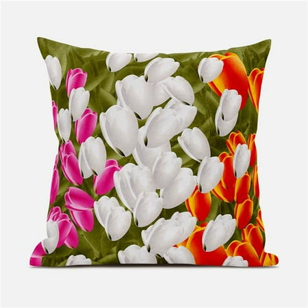 

Amrita Sen Designs CAPL935FSDS-ZP-16x16 16 x 16 in. Tulip Bouquet Suede Zippered Pillow with Insert - Multi Color