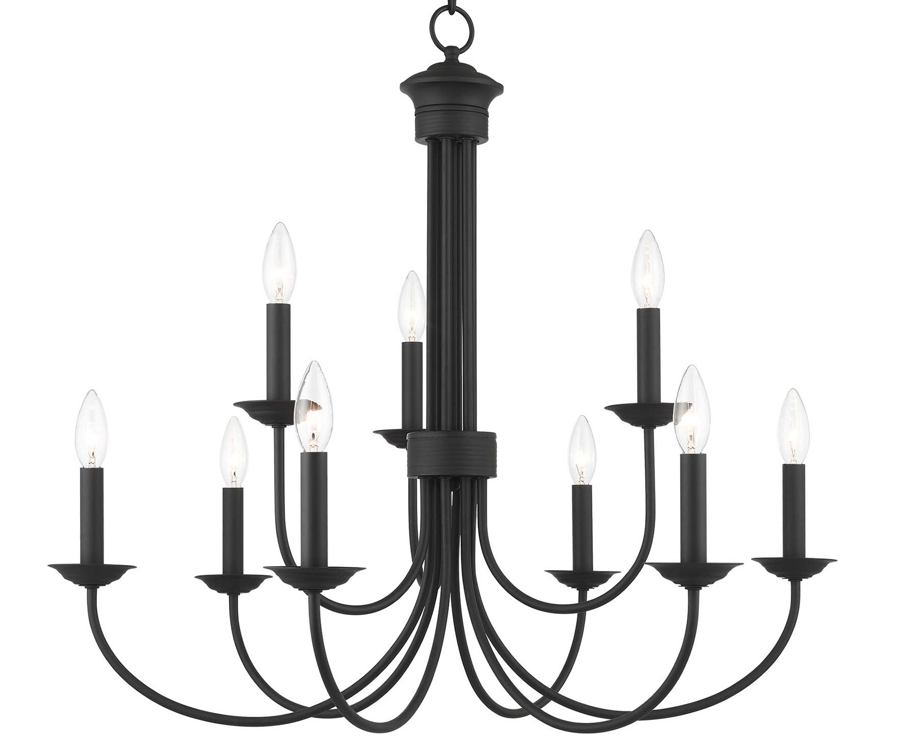 Livex Lighting 42687 Estate 9 Light 30" Wide Candle Style Chandelier Black