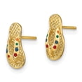 thumbnail image 6 of 14k Yellow Gold with  Multi-Color Enamel Flip-Flop Earrings, 6 of 7