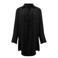 thumbnail image 5 of NMMUED Cover Ups for Swimwear Women Blouse Long Button Down Shirt Dresses Tops Beach Vacation Clothes for Women Black A, 5 of 7