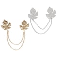 thumbnail image 1 of 2 Piezas Para Hombres, Joyería De , Insignia, Hoja De Arce, Cadena, Bor, Broche, Sopa, Pin Hugo Cadena de broche de cuello, 1 of 10