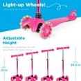 thumbnail image 2 of Best Choice Products Kids Mini Kick Scooter Toy w/ Light-Up Wheels and Height Adjustable T-Bar - Light Pink, 2 of 7