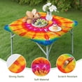 thumbnail image 4 of Colorful Tie Dye Mandala Pattern Square Fitted Tablecloth with Elastic Edge,Square Table Cover,Washable Elastic Table Cover for Home Kitchen Party Decor 36"x36", 4 of 6