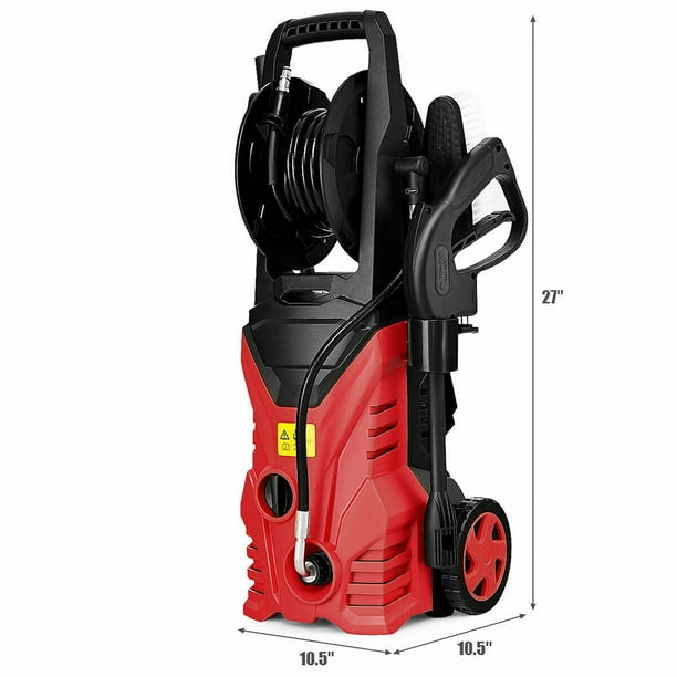 Costway 2030PSI Electric Pressure Washer Cleaner 1.7 GPM 1800W W Hose Reel Red
