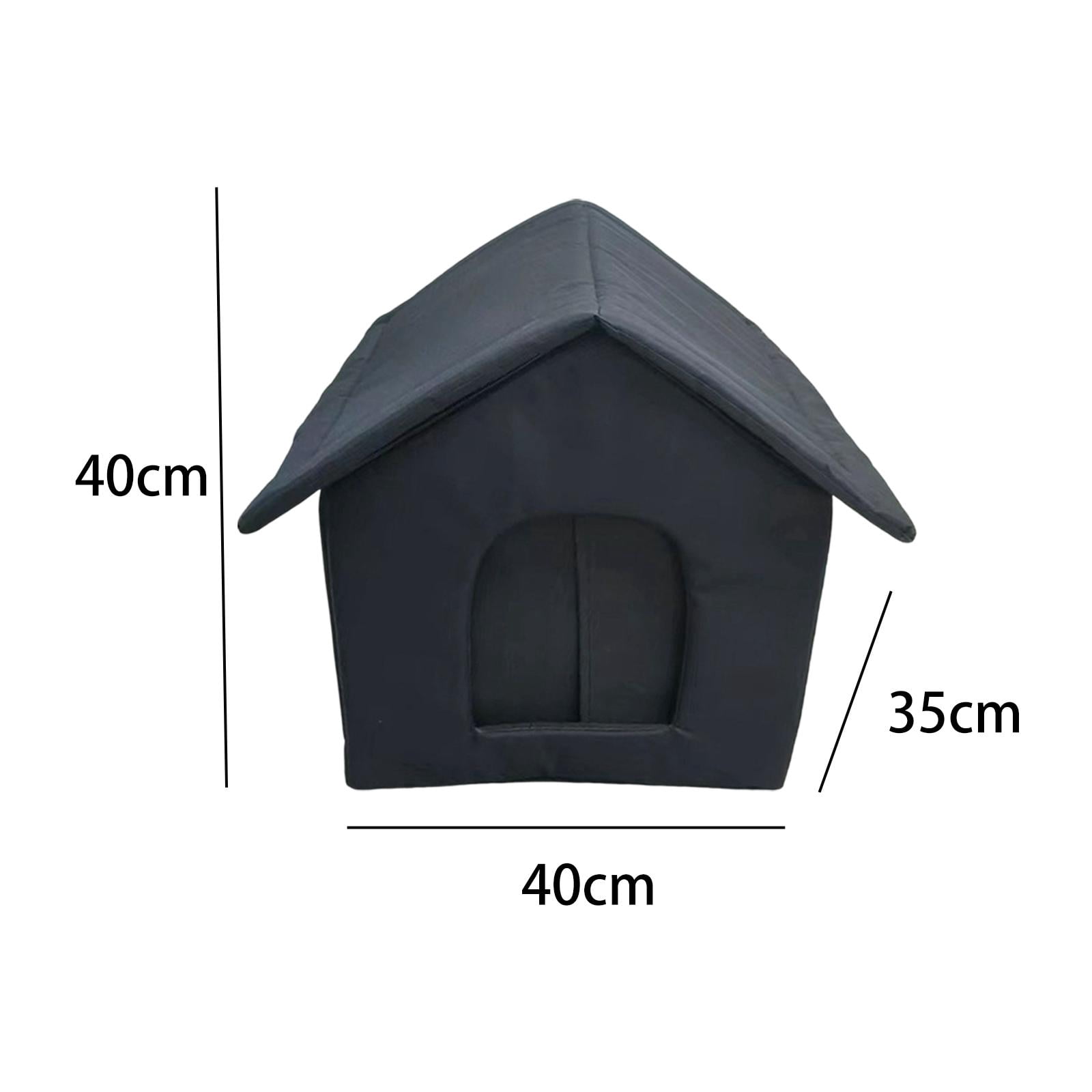 Oxford Cloth Stray Cats Shelter Weatherproof Dog Kennel Pet Supplies Furniture Bed Cave Portable Outdoor Feral Cats Warm House for Winter 40cmx35cmx40cm