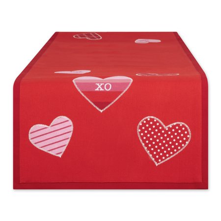HEARTS EMBELLISHED TABLE RUNNER 14x54