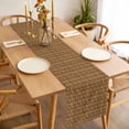 thumbnail image 3 of Table Runner 36 Inches Long for Kitchen Dining, Vintage Rattan Dresser Scarf Farmhouse, Dining Table Decorations for Wedding/Parties, Minimalist Abstract Wicker Texture Brown 13 x 36 In, 3 of 8