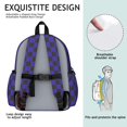 thumbnail image 5 of Blue and Black Checkered Pattern Backpack for School, Cute School Bag with Adjustable Shoulder Straps and Padded Back, 13.4"x11"x4.7", 5 of 5