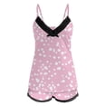 thumbnail image 4 of Wangmeiwg Women's Pajama Sets Elegant Women's Pajama Sets - Polka Dot Camisole and Shorts Sleepwear with Lace Backless Trim for Hot Nights XL Pink, 4 of 5