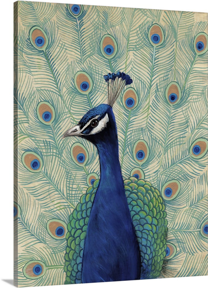 Blue Peacock II | Canvas Wall Art, Home Decor | 18x24 - Walmart.com