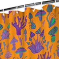 thumbnail image 3 of Purple Green Mushroom Plant Orange Pattern Shower Curtain 36"x72" ,Bathroom Decorative Shower Curtains Set with 12 Hooks,Modern Waterproof Washable Shower Curtain, 3 of 6