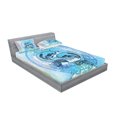 thumbnail image 2 of Ambesonne Fish Fitted Sheet & Pillow Sham Set, Japanese Koi on Sea Blue, Full, Blue Lilac, 2 of 2