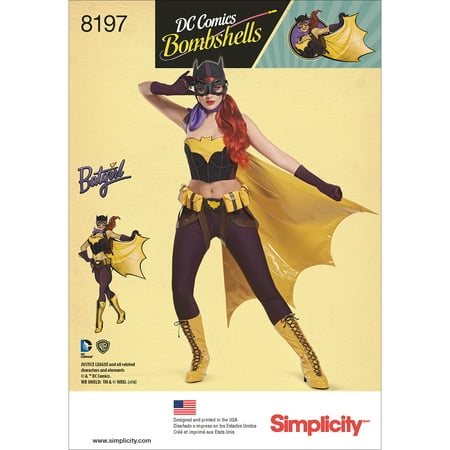 Simplicity D.C. Bombshells Bat Girl Costume-14-16-18-20-22