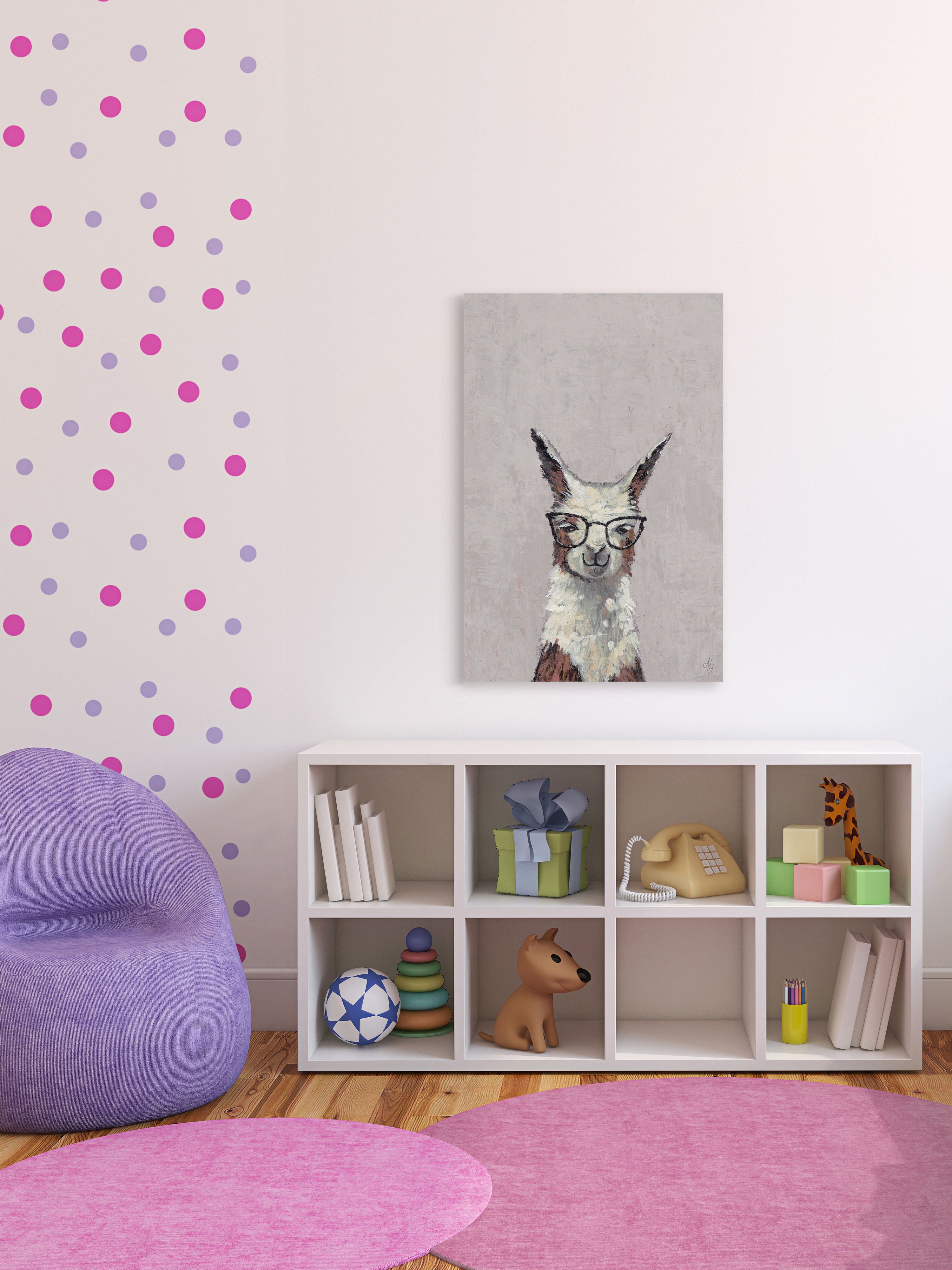 Marmont Hill Cheeky Smart Llama Canvas Wall Art