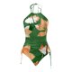 thumbnail image 4 of MKLEKYY Trajes De Baño Mujer Dos Piezas Women'S Fashion Summer Maple Leaf Day Print Sexy Lace Up Two Piece Swimsuit, 4 of 5