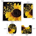 thumbnail image 6 of 4Pcs Sunflower Shower Curtain and Rug Sets Bathroom Decor, Waterproof Shower Curtain with Hooks and 3Pcs Toilet Cover Mat Set, 6 of 7