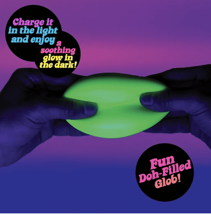 Needoh Glow in the Dark Sensory Stress Ball (One Random Color)