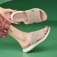 thumbnail image 4 of HCNTES Platform Sandals Women Raffia Wicker Espadrilles, Slip On Low Wedge Slides, Summer Straw Vacation Shoes, Comfortable Rattan Platform Flats Beach Sandals Pool Daily Wear(Pink,5.5), 4 of 4