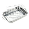 thumbnail image 1 of Stainless Steel Deep Roasting Tray Oven Pan Grill Rack Baking Roaster Tin Tray, 1 of 10