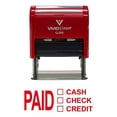 thumbnail image 1 of Paid Cash Check Credit Self Inking Rubber Stamp (Red Ink) - Medium, 1 of 2