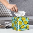 thumbnail image 6 of Lsque Lemon1 Printed Tissue Box Cover Holder, Facial Paper Organizer Dispenser,Square with Bottom Belt, PVC Leather Decorative Organizer, 6 of 8
