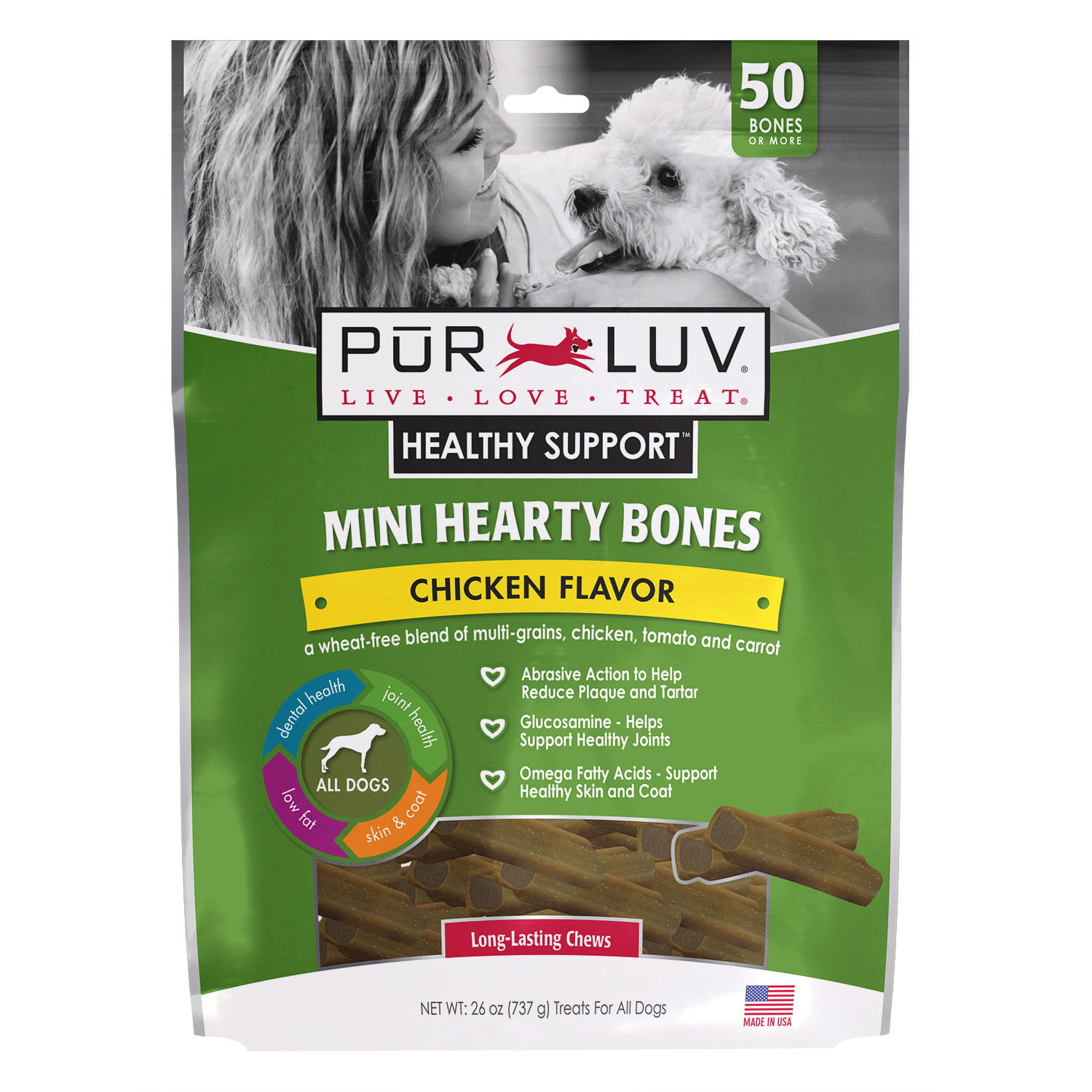 Pur Luv Healthy Support 26-Ounce Hearty Chew Bones 