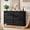 Black, variant on Buildhom 54" Farmhouse 6-Drawer Dresser, Rustic Wood Chest with 4 Legs for Adult Bedroom, Brown